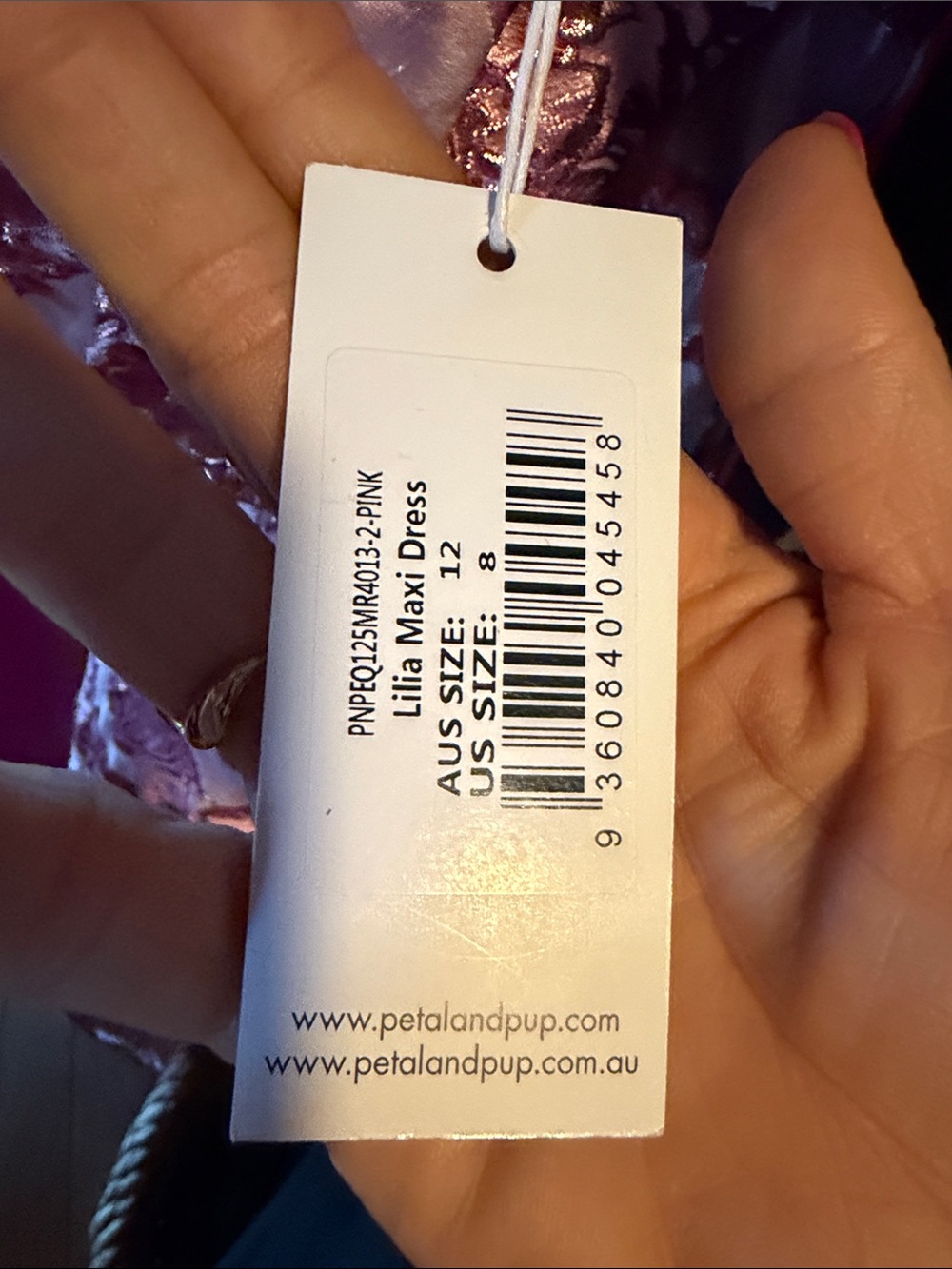 Petal and Pup NWT Elegant Off-Shoulder Pink Jacquard Dress - Picture 5 of 5